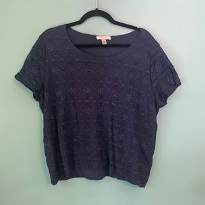 Dress barn Navy blue lace top